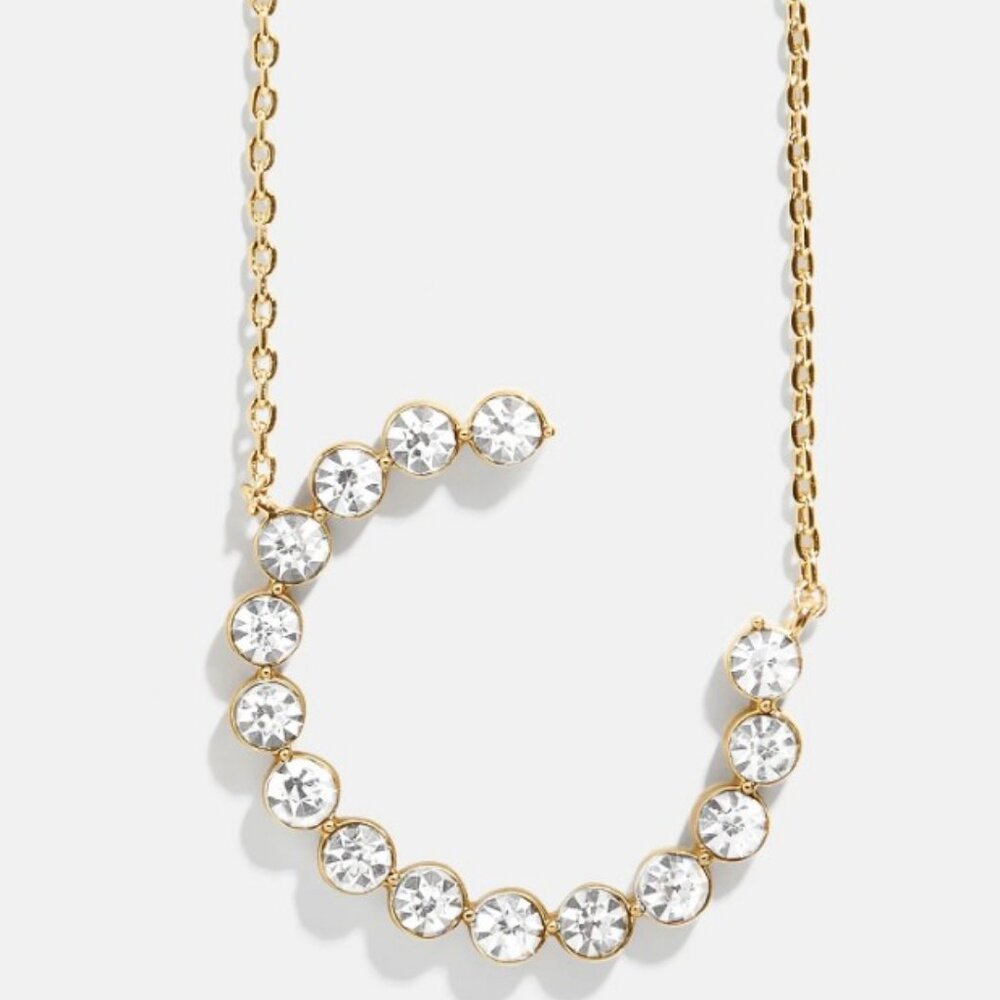 BaubleBar Asymmetrical Large Initial "C" Necklace